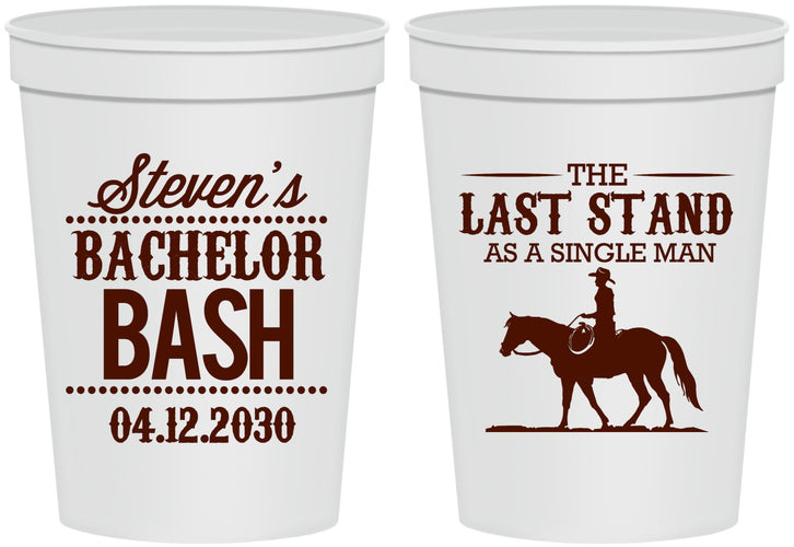 Personalized Bachelor Party 16 oz Stadium Cups - The Last Stand | 40050