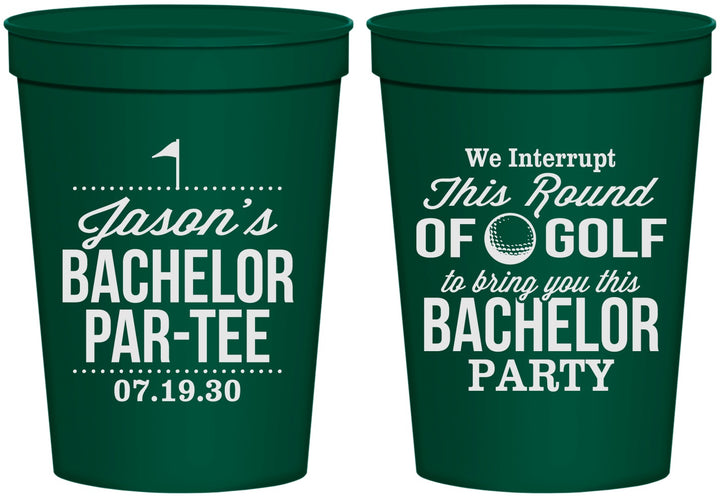 Personalized Bachelor Party 16 oz Stadium Cups - Golf | 40052