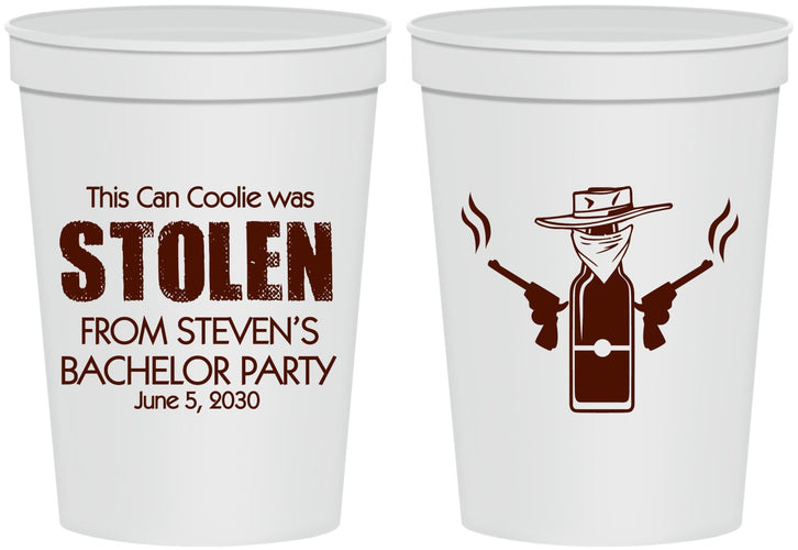 Personalized Bachelor Party 16 oz Stadium Cups - Stolen | 40053