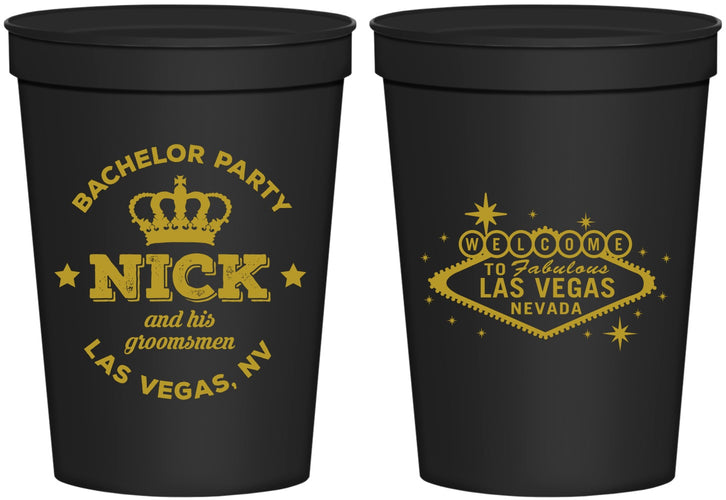 Personalized Bachelor Party 16 oz Stadium Cups - Last Vegas | 40059