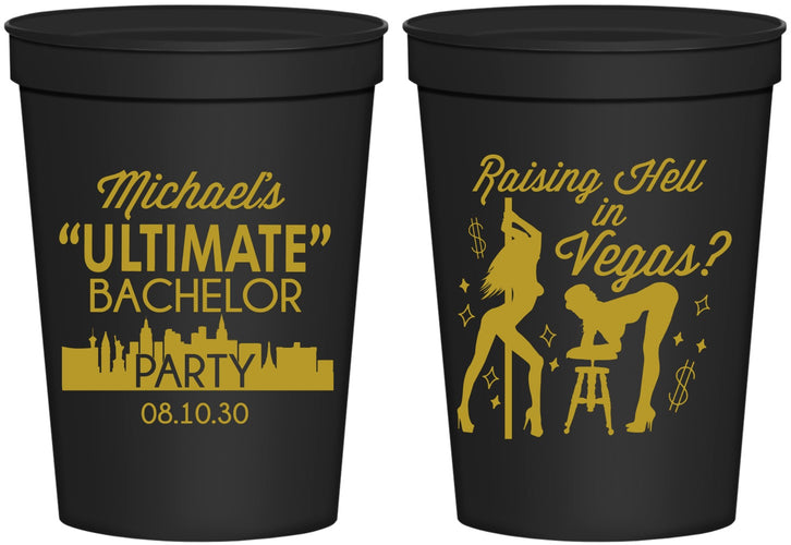Personalized Bachelor Party 16 oz Stadium Cups - Last Vegas | 40062