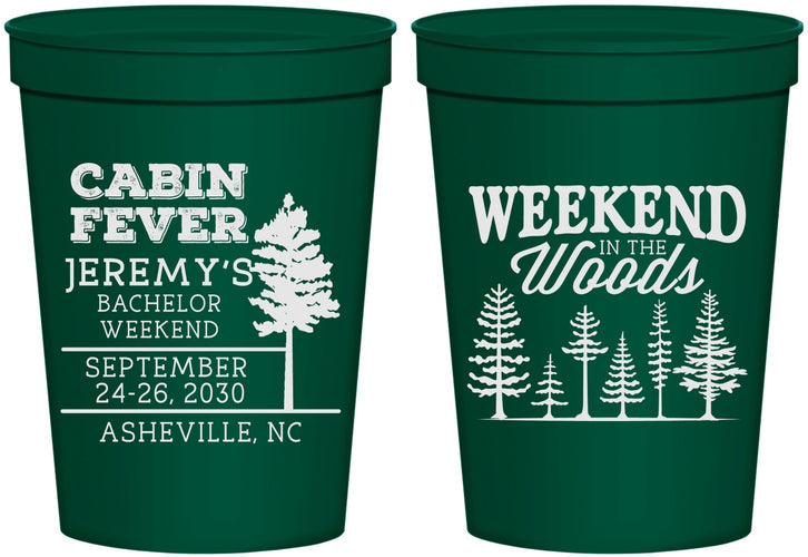 Personalized Bachelor Party 16 oz Stadium Cups - Camping | 40065