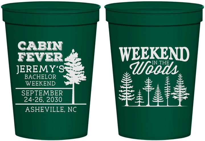 Personalized Bachelor Party 16 oz Stadium Cups - Camping | 40065