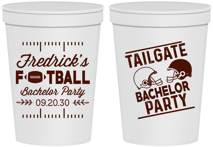 Personalized Bachelor Party 16 oz Stadium Cups - Football | 40067