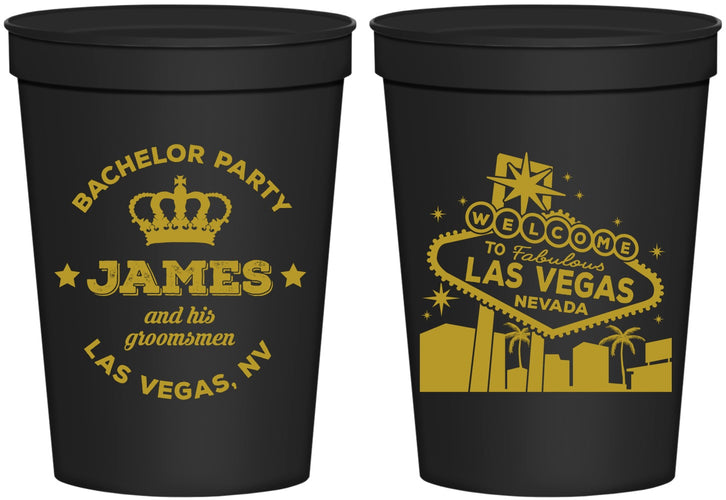 Personalized Bachelor Party 16 oz Stadium Cups - Las Vegas | 40069