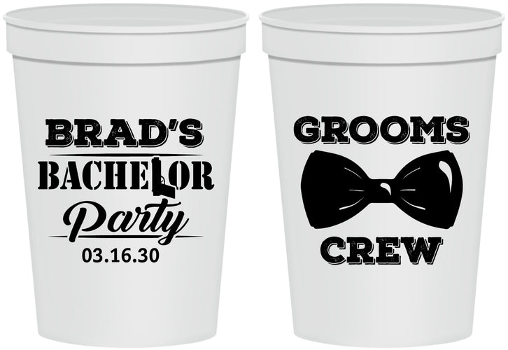 Personalized Bachelor Party 16 oz Stadium Cups - Grooms Crew | 40070