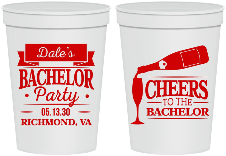 Personalized Bachelor Party 16 oz Stadium Cups - Cheers | 40072