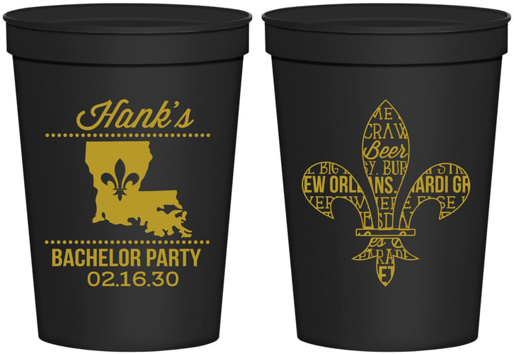 Personalized Bachelor Party 16 oz Stadium Cups - New Orleans | 40074