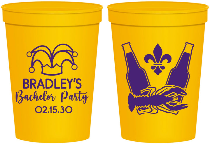 Personalized Bachelor Party 16 oz Stadium Cups - New Orleans | 40077