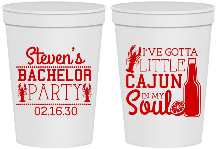 Personalized Bachelor Party 16 oz Stadium Cups - Cajun In My Soul | 40078