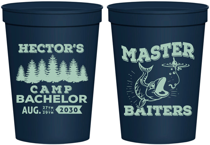 Personalized Bachelor Party 16 oz Stadium Cups - Fishing | 40081