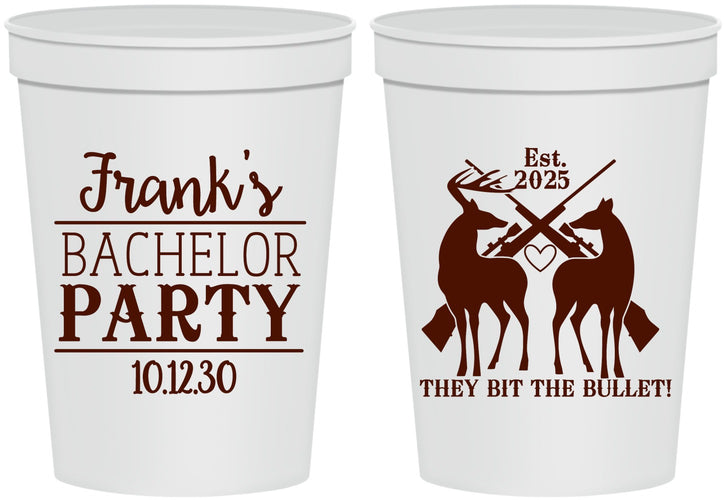 Personalized Bachelor Party 16 oz Stadium Cups - Hunting | 40083