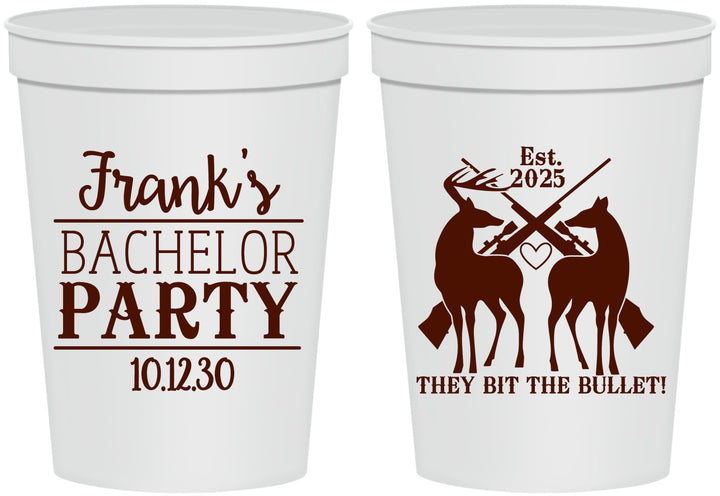 Personalized Bachelor Party 16 oz Stadium Cups - Hunting | 40083