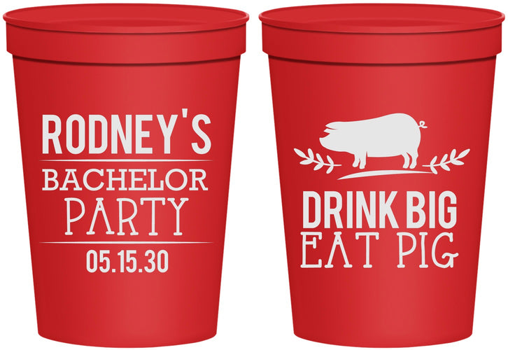 Personalized Bachelor Party 16 oz Stadium Cups - Bbq | 40088
