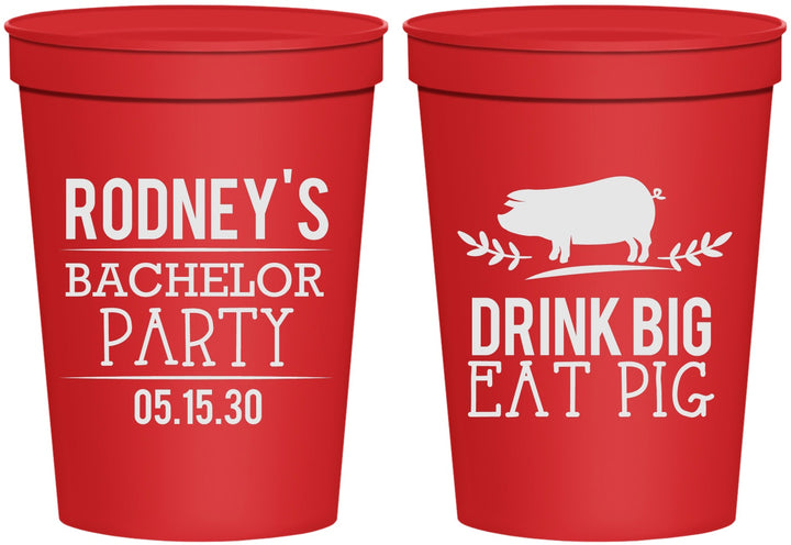 Personalized Bachelor Party 16 oz Stadium Cups - Bbq | 40088