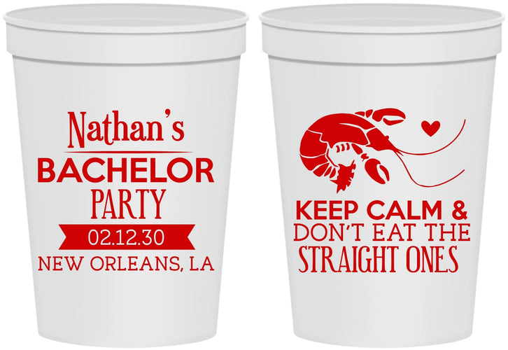 Personalized Bachelor Party 16 oz Stadium Cups - Crawfish Boil | 40094
