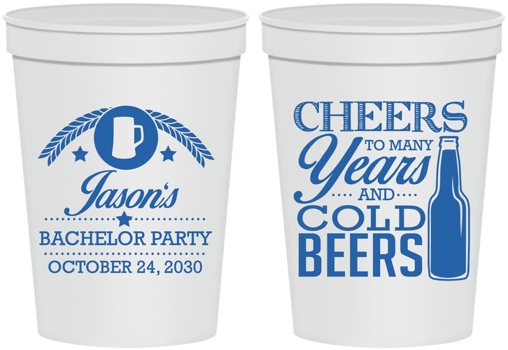 Personalized Bachelor Party 16 oz Stadium Cups - Cheers | 40097