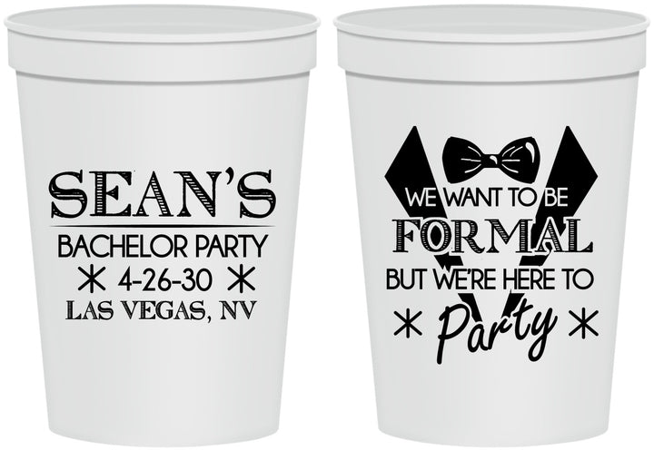 Personalized Bachelor Party 16 oz Stadium Cups - Forma | 40098