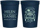 Personalized Wedding 16 oz Stadium Cups - Just Married Old Car | 413