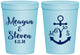 Personalized Wedding 16 oz Stadium Cups - Monogram Nautical | 414