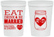 Personalized Wedding 16 oz Stadium Cups - Eat Drink Be Married | 417