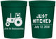 Personalized Wedding 16 oz Stadium Cups - Just Hitched Tractor | 429