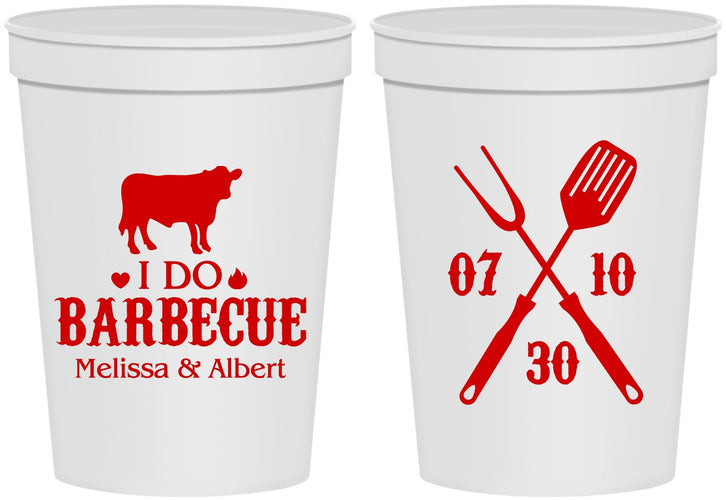 Personalized Wedding 16 oz Stadium Cups - I Do Barbecue Bbq | 433