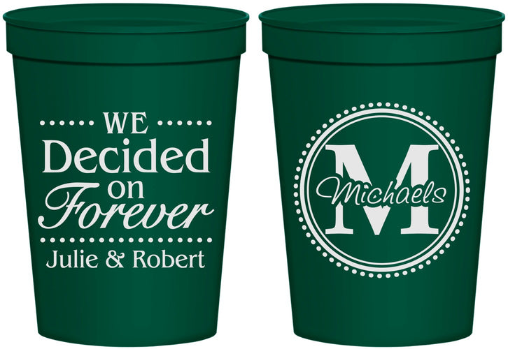 Personalized Wedding 16 oz Stadium Cups - Monogram | 435
