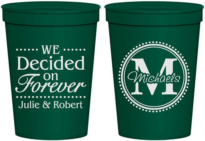 Personalized Wedding 16 oz Stadium Cups - Monogram | 435