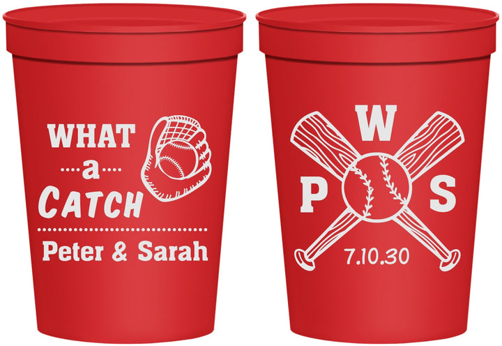 Personalized Wedding 16 oz Stadium Cups - Baseball | 443