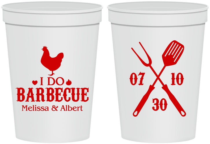 Personalized Wedding 16 oz Stadium Cups - I Do Barbecue Bbq | 445
