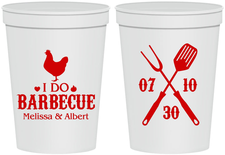 Personalized Wedding 16 oz Stadium Cups - I Do Barbecue Bbq | 445