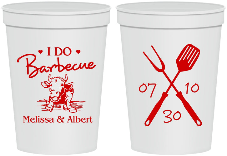 Personalized Wedding 16 oz Stadium Cups - I Do Barbecue Bbq | 447