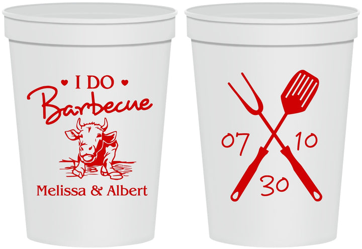 Personalized Wedding 16 oz Stadium Cups - I Do Barbecue Bbq | 447