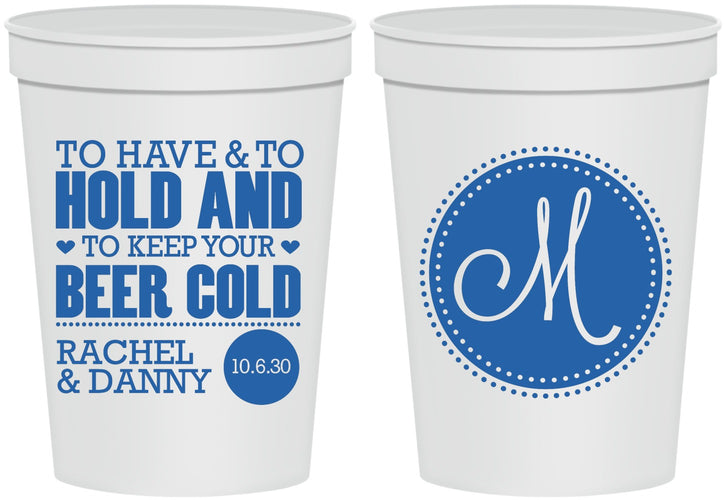 Personalized Wedding 16 oz Stadium Cups - Monogrammed | 450