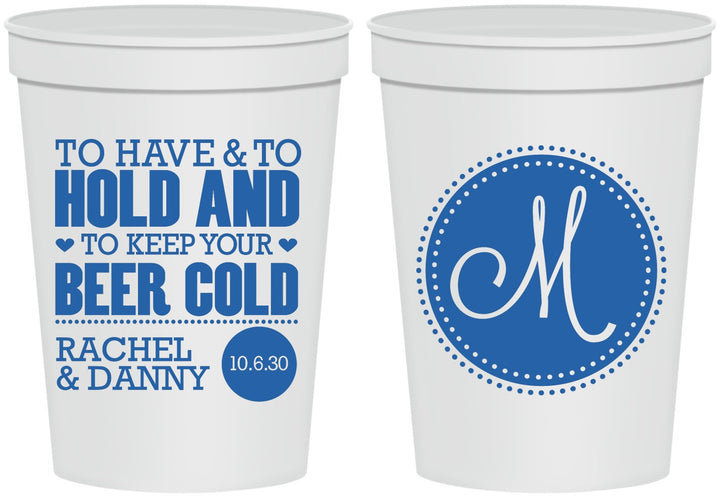 Personalized Wedding 16 oz Stadium Cups - Monogrammed | 450