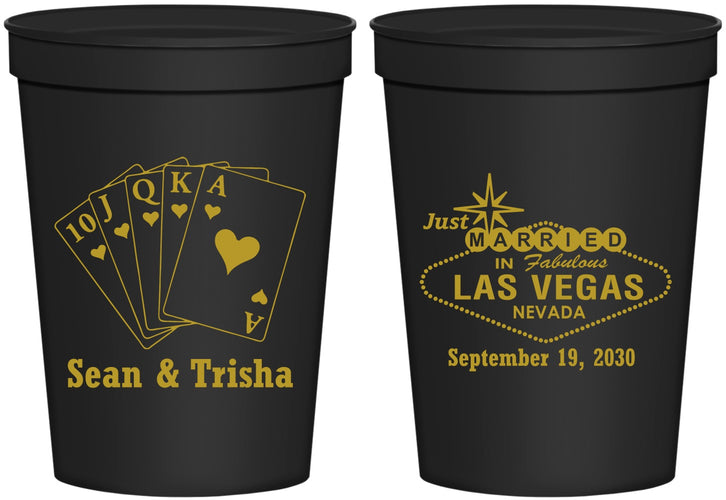 Personalized Wedding 16 oz Stadium Cups - Las Vegas | 453