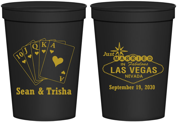 Personalized Wedding 16 oz Stadium Cups - Las Vegas | 453