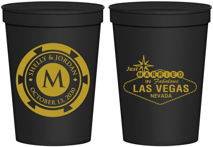 Personalized Wedding 16 oz Stadium Cups - Las Vegas | 454