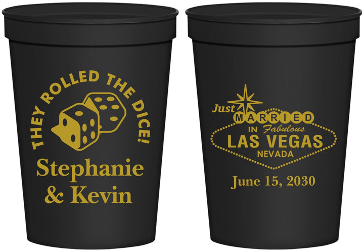 Personalized Wedding 16 oz Stadium Cups - Las Vegas | 455