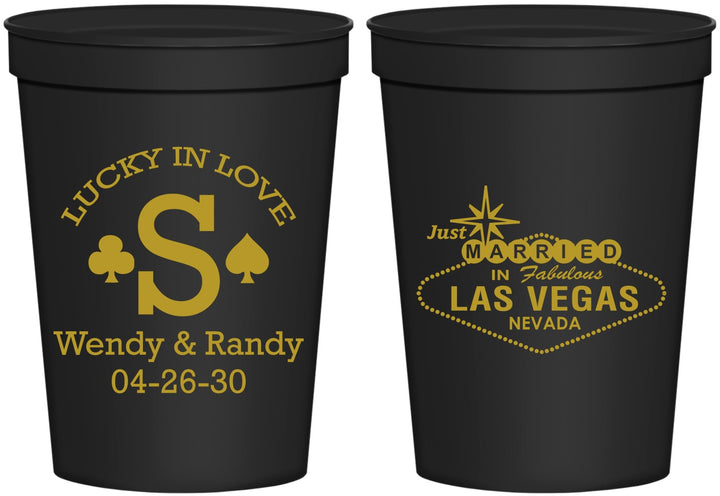 Personalized Wedding 16 oz Stadium Cups - Las Vegas | 456