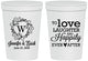 Personalized Wedding 16 oz Stadium Cups - Love Laughter Happily | 461