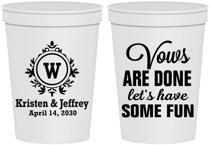 Personalized Wedding 16 oz Stadium Cups - Monogrammed | 462