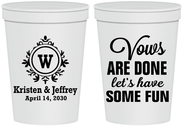 Personalized Wedding 16 oz Stadium Cups - Monogrammed | 462