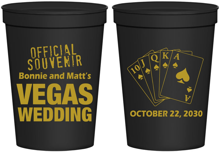 Personalized Wedding 16 oz Stadium Cups - Las Vegas | 465