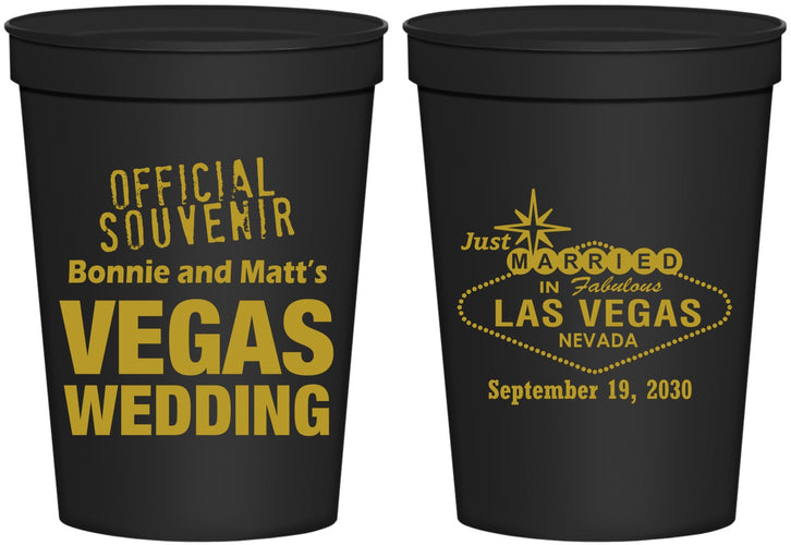Personalized Wedding 16 oz Stadium Cups - Las Vegas | 466