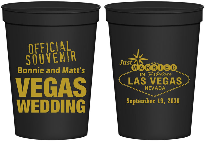 Personalized Wedding 16 oz Stadium Cups - Las Vegas | 466