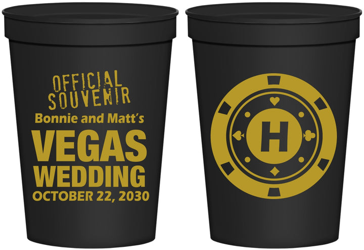 Personalized Wedding 16 oz Stadium Cups - Las Vegas | 467