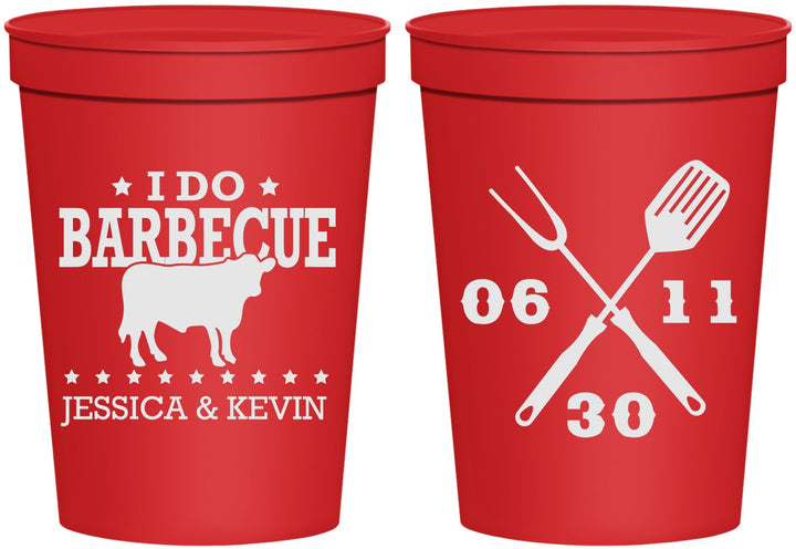 Personalized Wedding 16 oz Stadium Cups - I Do Barbecue Bbq | 471