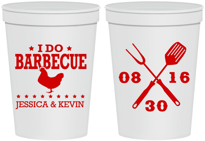 Personalized Wedding 16 oz Stadium Cups - I Do Barbecue Bbq | 472